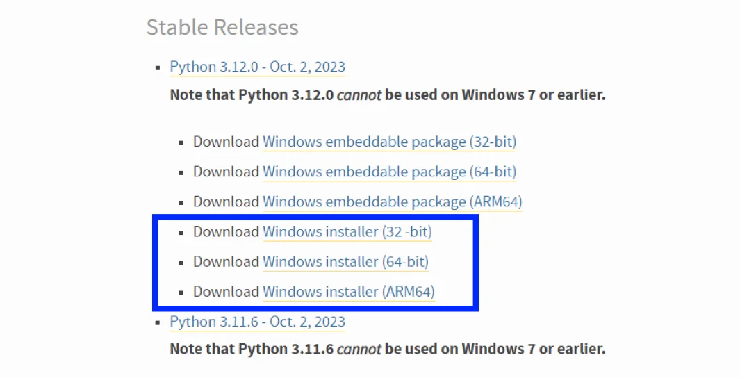 Python installation